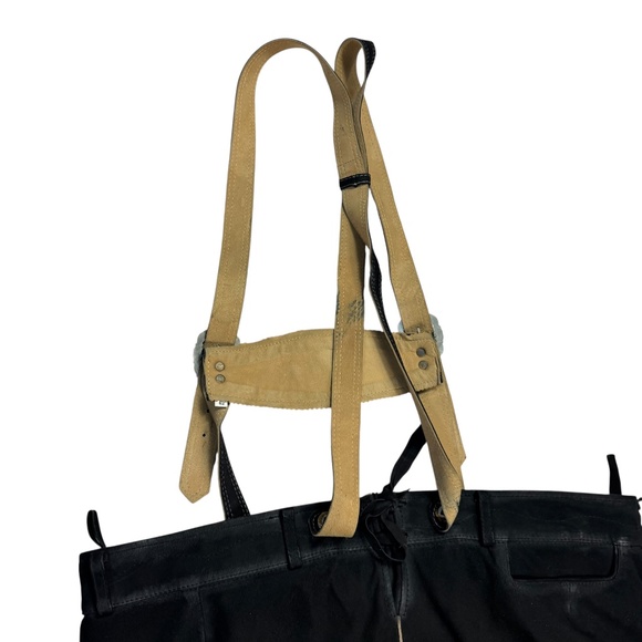 STOCKERPOINT Lederhosen Suede Leather Embroidered Shorts Black Bermuda Size 62 - Picture 9 of 14